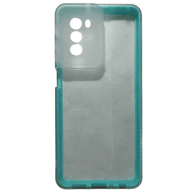 FUNDA MOTO G51 - PROTECTOR - TRANSPARENTE Y CELESTE