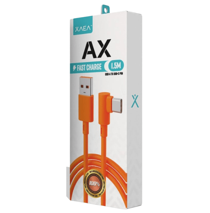 CABLE USB A TIPO C NARANJA 1.5m