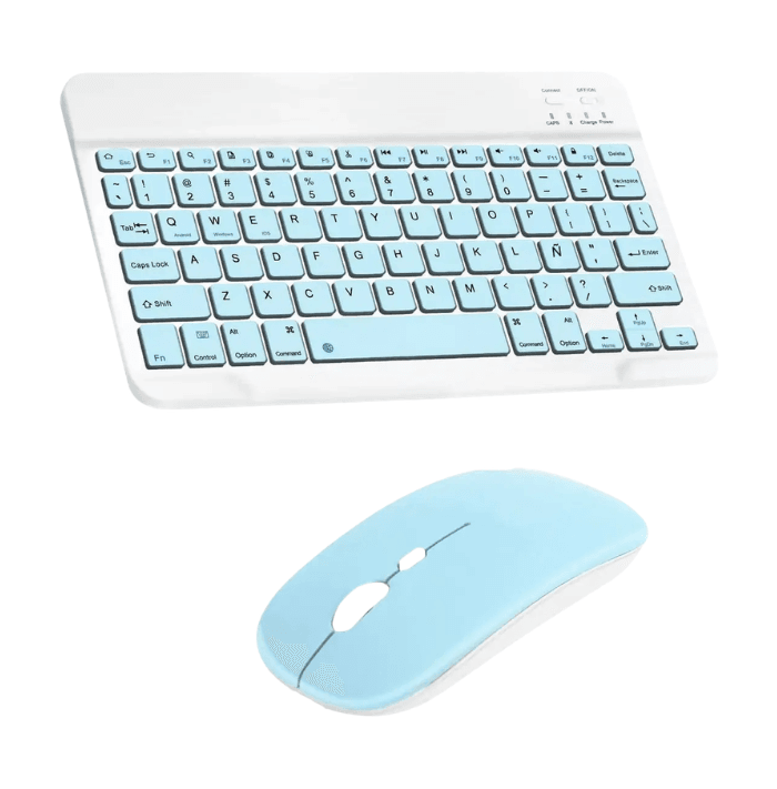 Kit Teclado + Mouse Inalambrico Celeste Yelandar